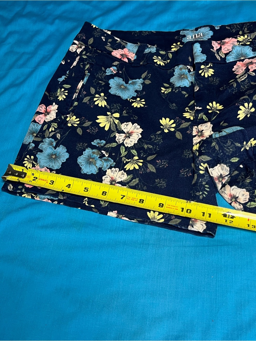 a.n.a Floral Print Shorts Navy Blue Cottagecore Garden Shorts - Picture 7 of 10